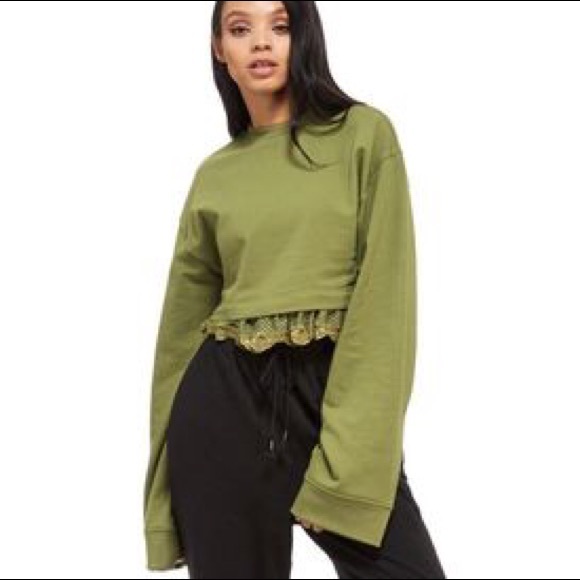 PUMA FENTY RIHANNA Crop Long Sleeve Sweatshirt Top - Picture 4 of 8